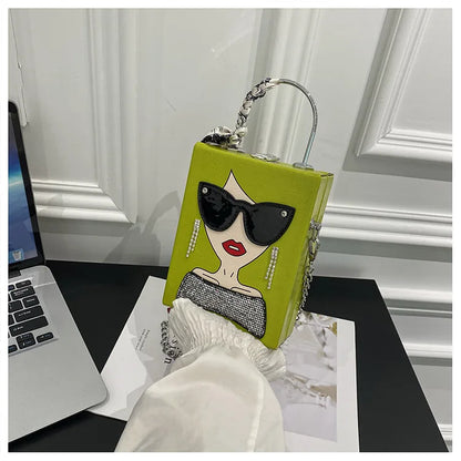Glasses Beauty Girl Shoulder Bag