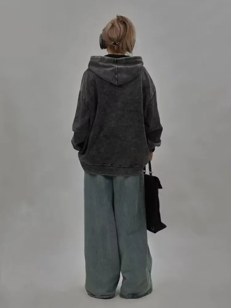 Cozy Oversized Zipper Hoodies Shirt