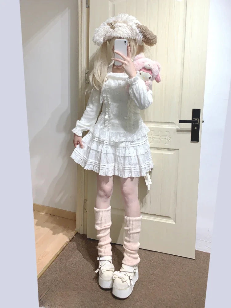Lace Patchwork Halter Knitwear Sweater