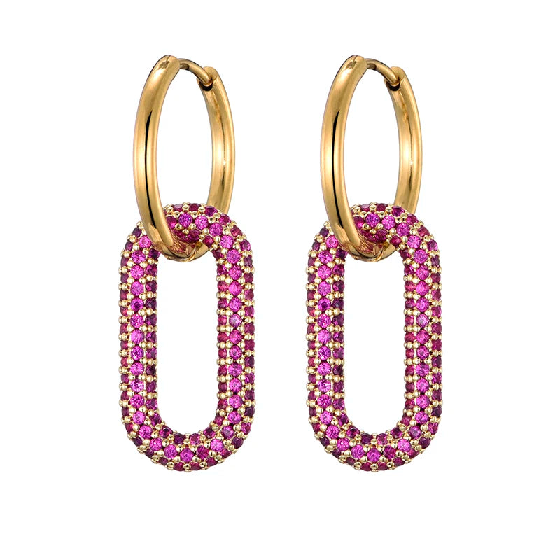 Steel Ear Buckle Oval Earrings