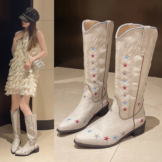 Retro Star Cowgirl Boots
