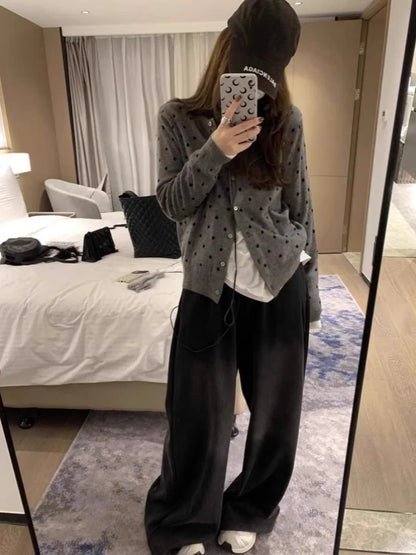Korean Dots Knitted Cardigan