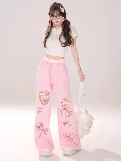 Cartoon Wide Leg Pants