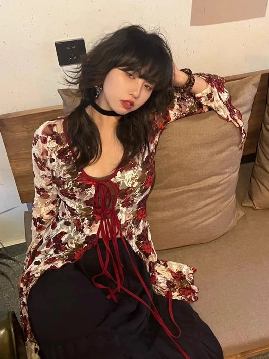 Long Jacquard Flare Shirt