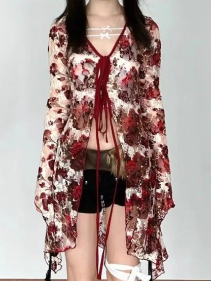 Long Jacquard Flare Shirt