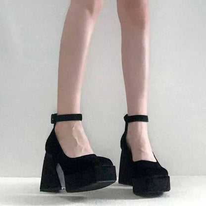 Velvet Platform High Heels