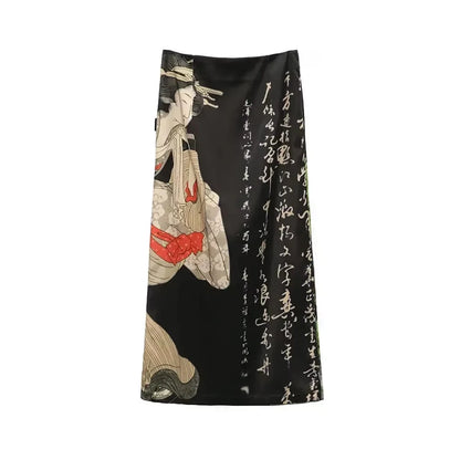 Black Tie Dye Split Skirts