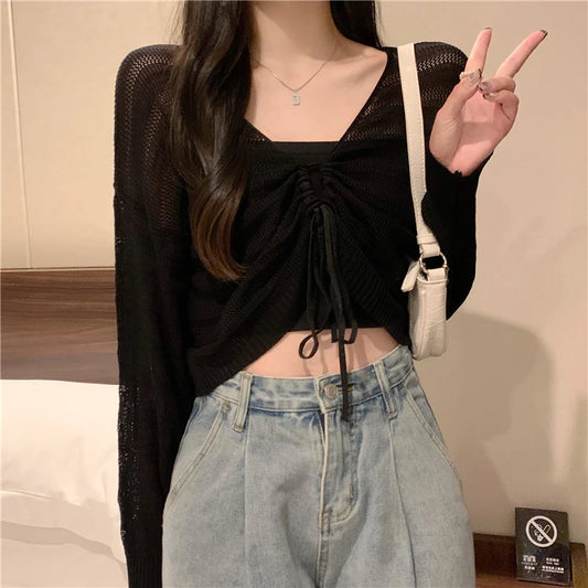 Chic Slim Solid Color Knitted Cardigan