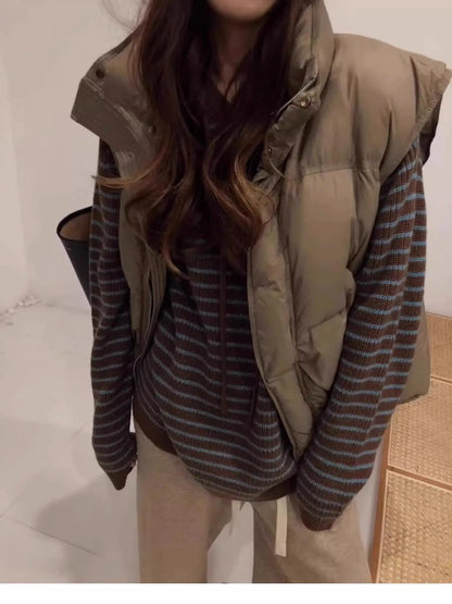 Knitted Striped Hoodie