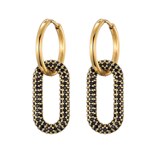 Steel Ear Buckle Oval Earrings