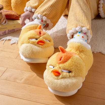 Angry Yellow Chicken Indoor Slippers
