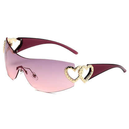 Y2K Conjoined Heart Glasses