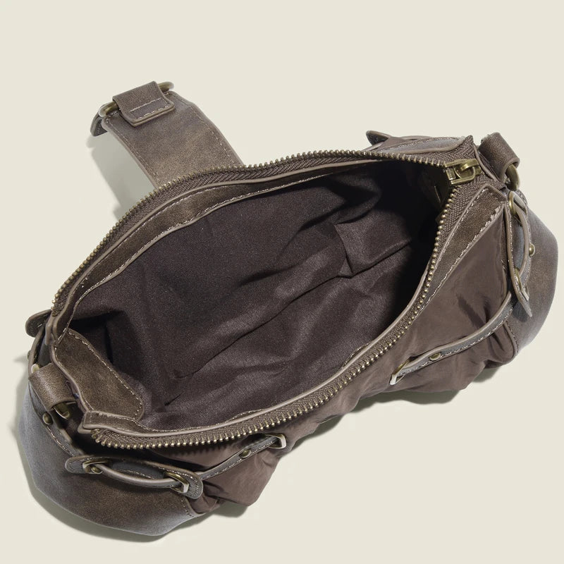 Vintage Zipper Rivet Handbag