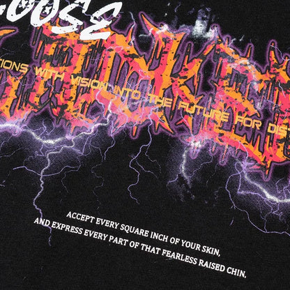 Lightning Letter Print T-shirt
