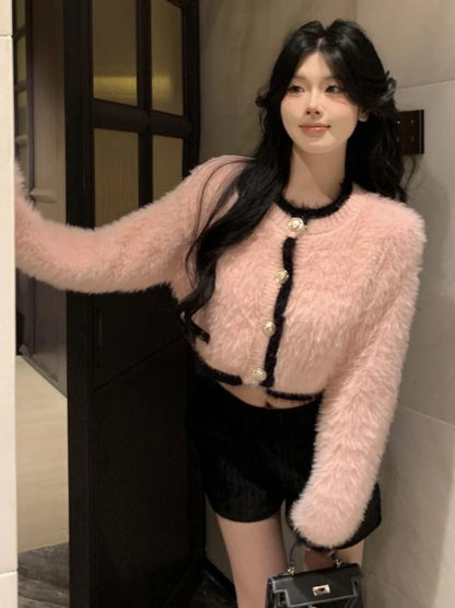 Cozy Knitted Fuzzy Cardigan