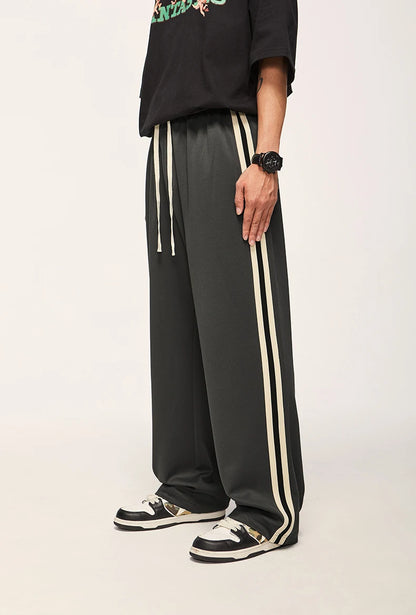 Elastic Waist Striped Track Pants Pants