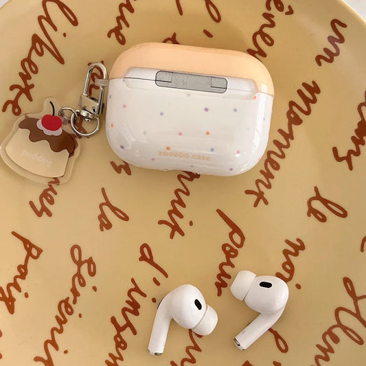 Estuche para auriculares con temática de pudín de postre