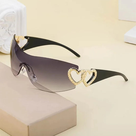 Y2K Conjoined Heart Glasses