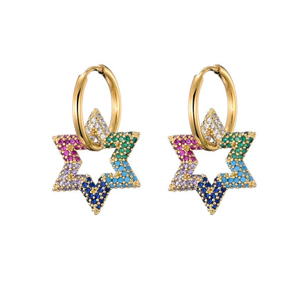 Steel Ear Buckle Oval Earrings