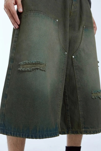 Ripped Wide Leg Carpenter Jeans