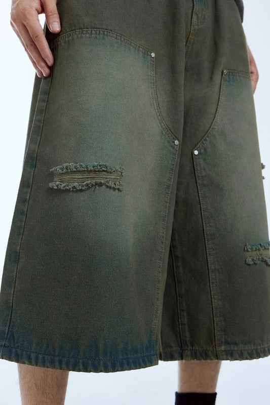 Ripped Wide Leg Carpenter Jeans