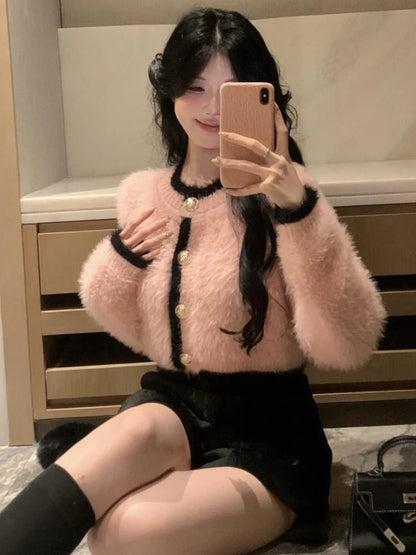 Cozy Knitted Fuzzy Cardigan