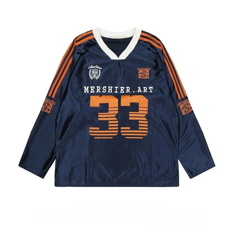 Retro Contrast Color Sports Jersey T-Shirt