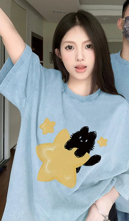 Yellow Star Cat T-shirt