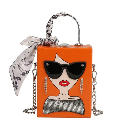 Glasses Beauty Girl Shoulder Bag