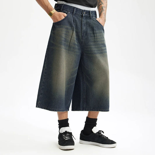 Faux Two Tone Denim Shorts