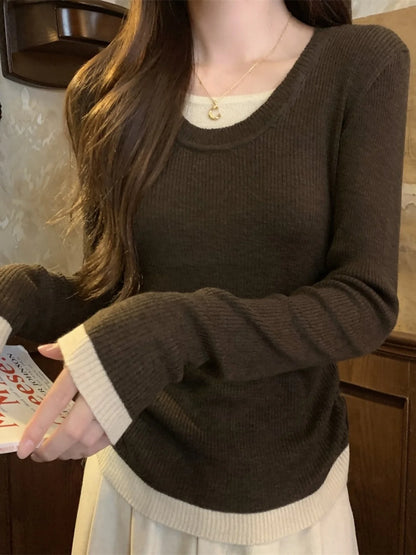 Slim Fit Knitted Long Sleeve Sweater
