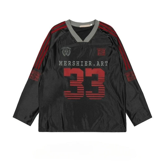 Retro Contrast Color Sports Jersey T-Shirt