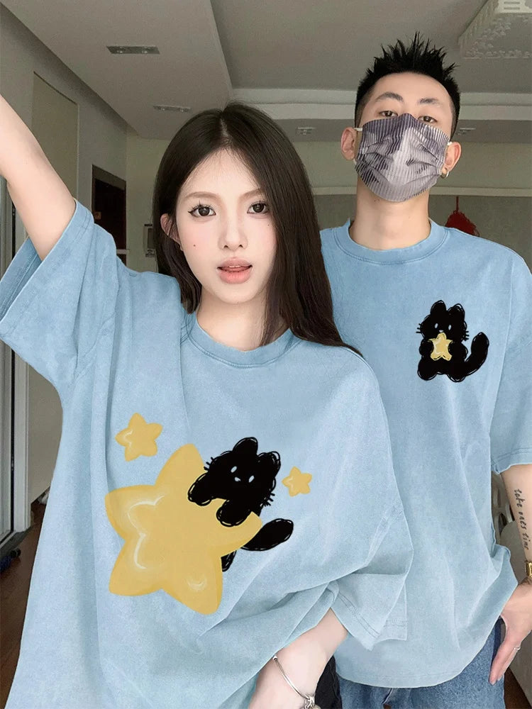 Yellow Star Cat T-shirt