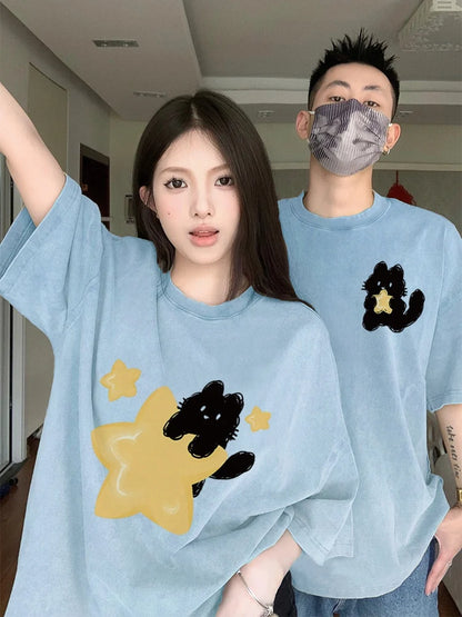 Yellow Star Cat T-shirt
