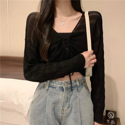 Chic Slim Solid Color Knitted Cardigan