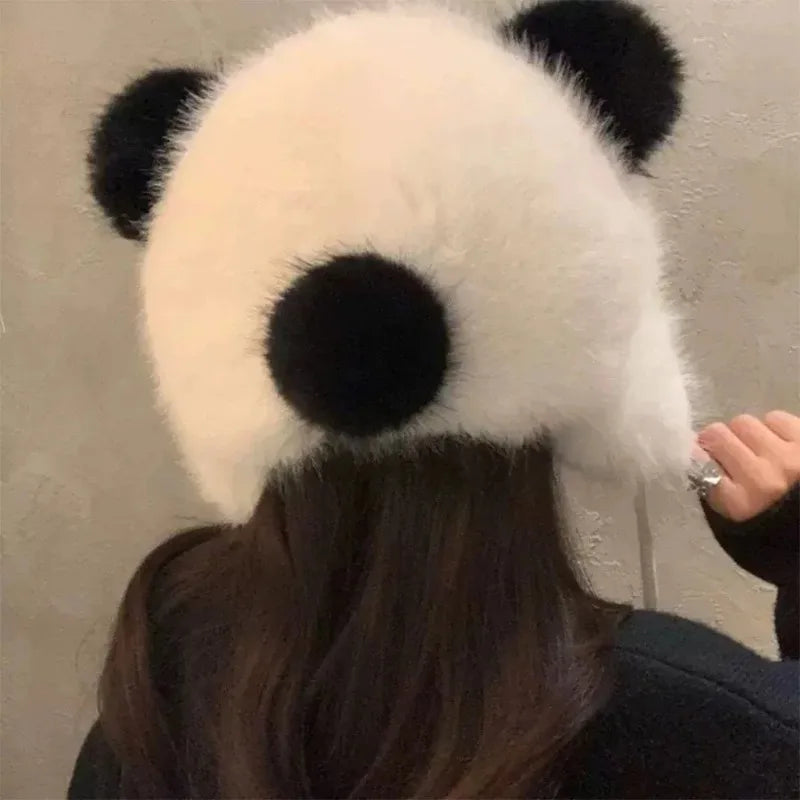 Winter Fleece Panda Hat