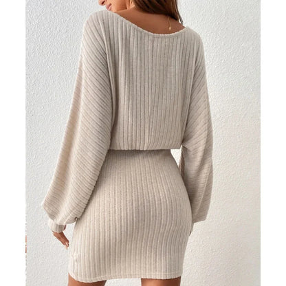 Belted Women's Knitted Dress