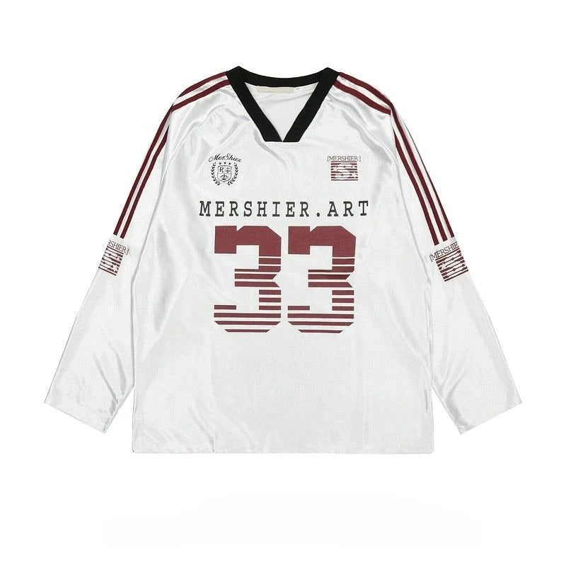 Retro Contrast Color Sports Jersey T-Shirt