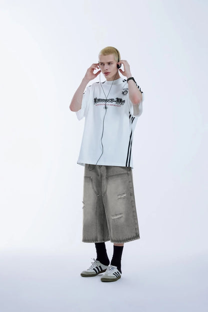 Ripped Wide Leg Carpenter Jeans