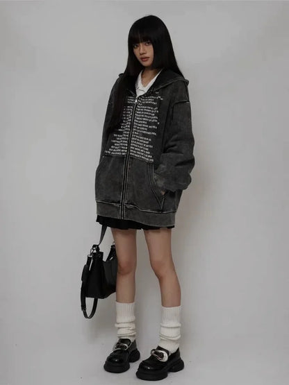 Cozy Oversized Zipper Hoodies Shirt