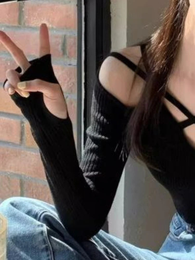 Sexy Grunge Hollow Out Knitted Top