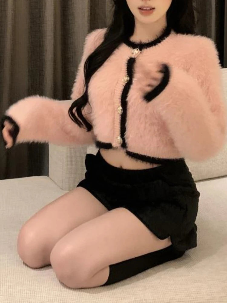 Cozy Knitted Fuzzy Cardigan