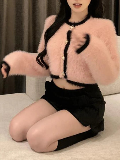 Cozy Knitted Fuzzy Cardigan