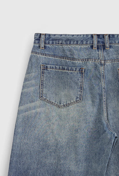 Blue Wide-leg Jorts