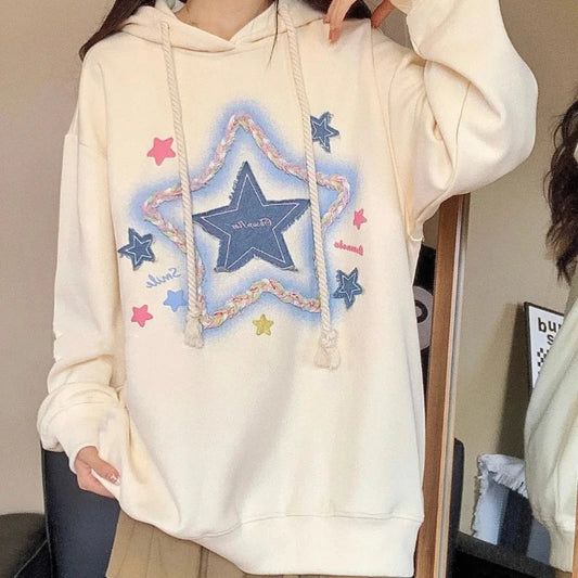 Cozy Star Patch Fleece Hoodie