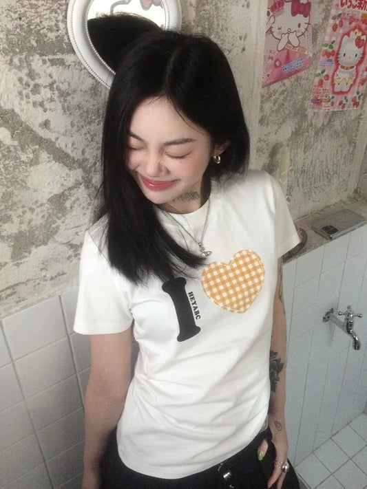 Vintage Love Print Women T-Shirt