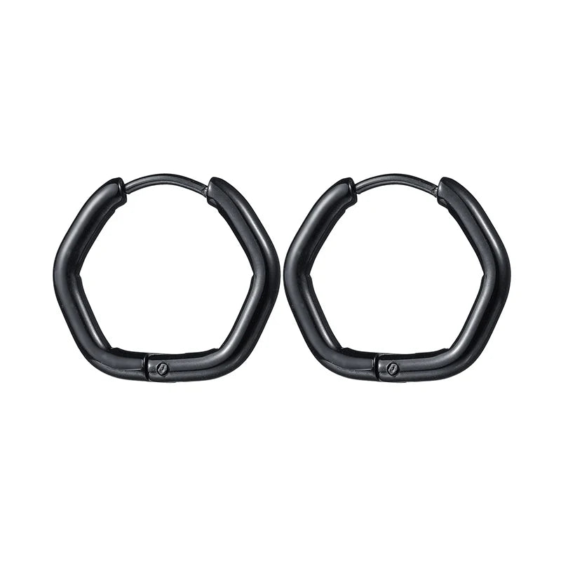 Round Oval & Heart Stainless Earrings