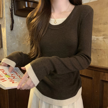 Slim Fit Knitted Long Sleeve Sweater