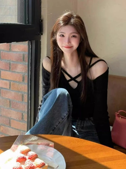 Sexy Grunge Hollow Out Knitted Top