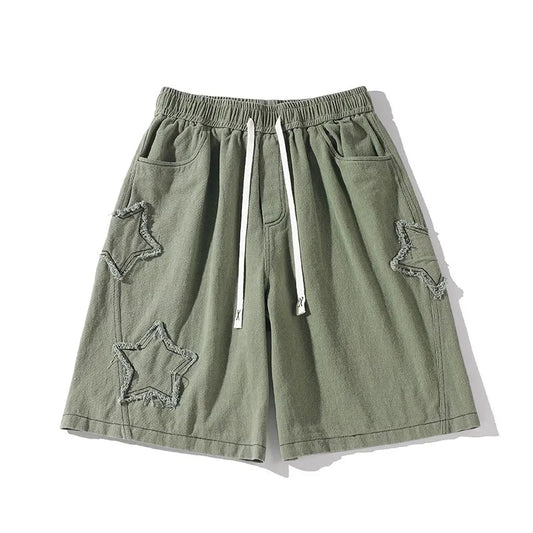 Vintage Star Loose High Waist Shorts